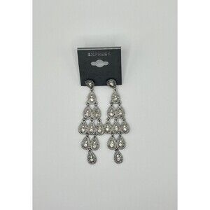 Express Chandelier Silver Tone Earrings NWT